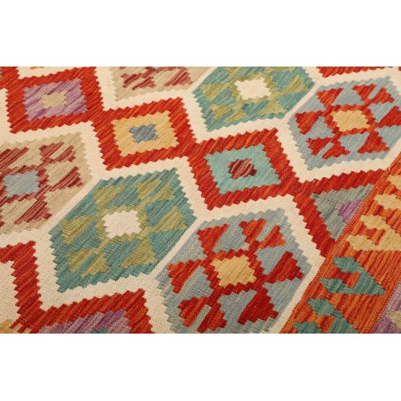 Tappeto Kilim Afghanistan rosso marrone 201x288