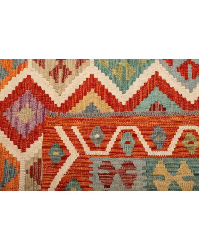 Tappeto Kilim Afghanistan rosso marrone 201x288