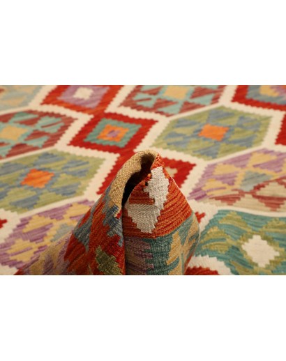 Tappeto Kilim Afghanistan rosso marrone 201x288
