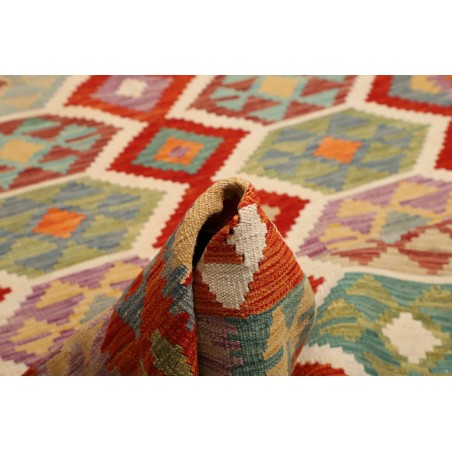 Tappeto Kilim Afghanistan rosso marrone 201x288