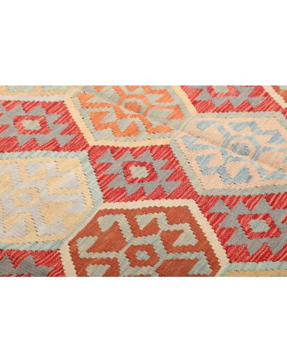 Tappeto Kilim Afghanistan marrone verde 198x302