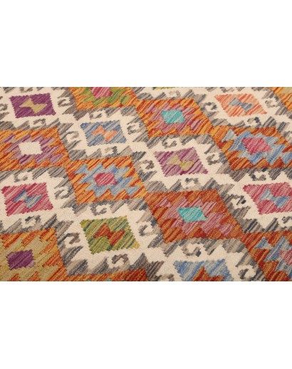 Tappeto Kilim Afghanistan rosso bianco 201x298
