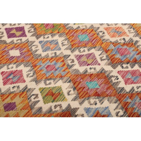 Tappeto Kilim Afghanistan rosso bianco 201x298