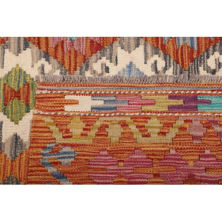 Tappeto Kilim Afghanistan rosso bianco 201x298
