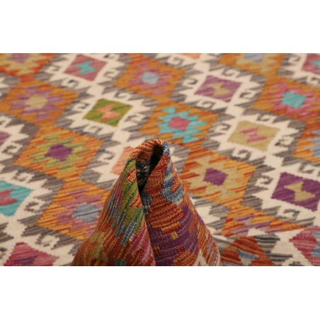 Tappeto Kilim Afghanistan rosso bianco 201x298