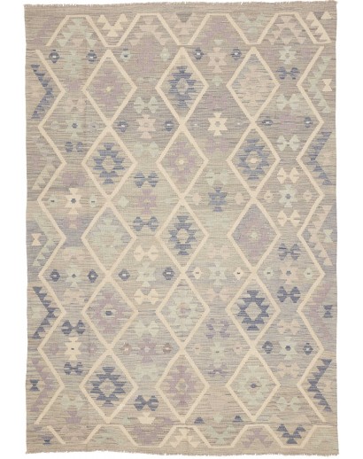 Tappeto Kilim Afghanistan beige azzurro 169x247