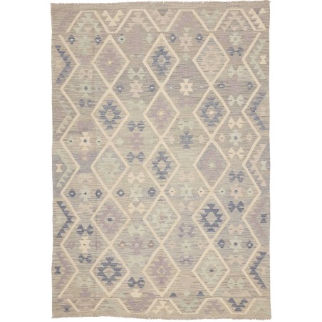 Tappeto Kilim Afghanistan beige azzurro 169x247