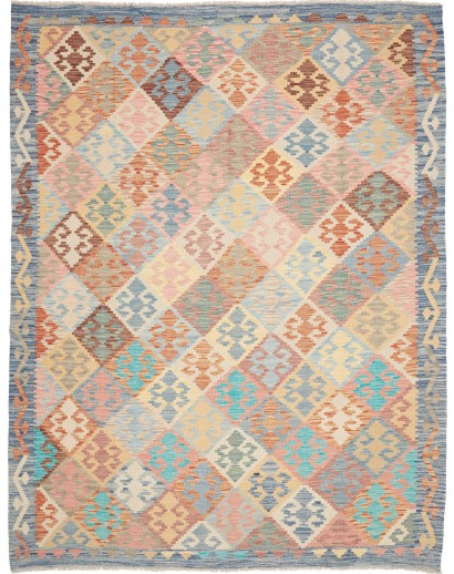 Tappeto Kilim Afghanistan marrone azzurro 188x240