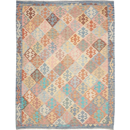 Tappeto Kilim Afghanistan marrone azzurro 188x240