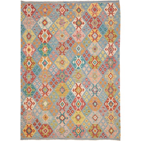 Tappeto Kilim Afghanistan marrone azzurro 177x246