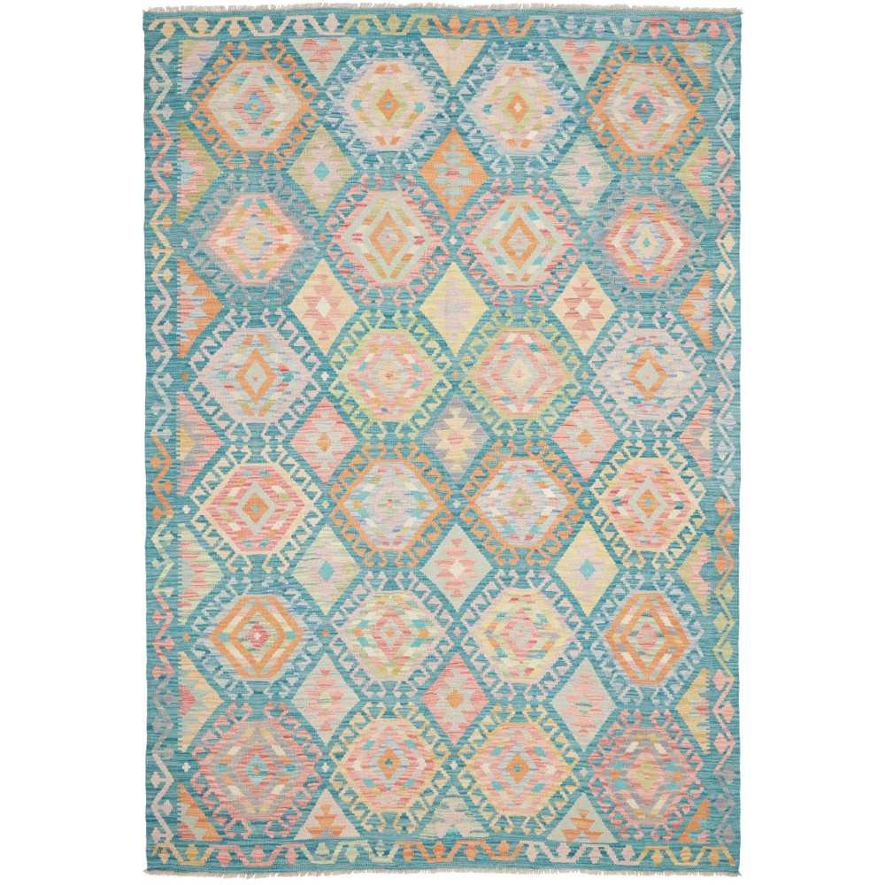 Tappeto Kilim Afghanistan beige blu 170x254 Tappeto Kilim Afghanistan beige blu 170x254