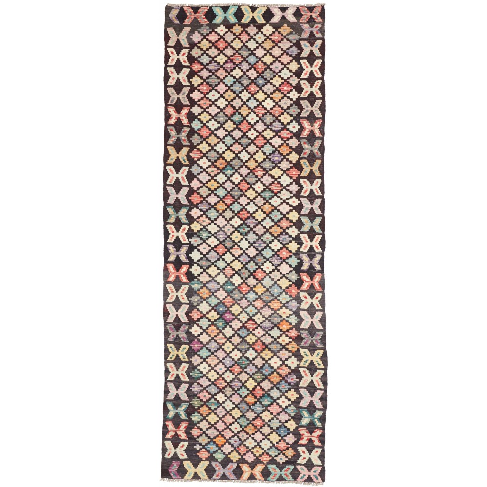 Tappeto Kilim Afghanistan beige grigio 81x237 Tappeto Kilim Afghanistan beige grigio 81x237