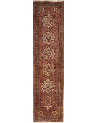 Tappeto Bidjar Persia marrone giallo 77x325