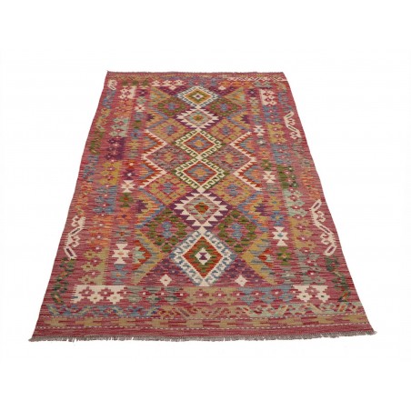 Tappeto Kilim Afghanistan bianco grigio 123x196