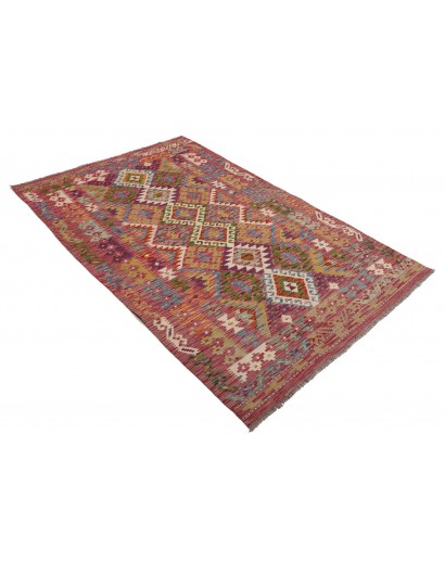 Tappeto Kilim Afghanistan bianco grigio 123x196