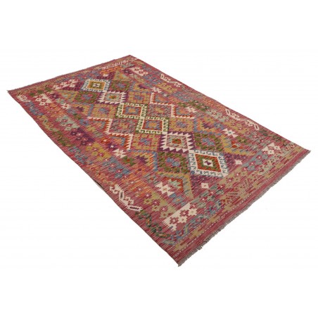 Tappeto Kilim Afghanistan bianco grigio 123x196
