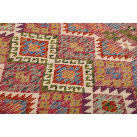 Tappeto Kilim Afghanistan bianco grigio 123x196