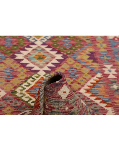 Tappeto Kilim Afghanistan bianco grigio 123x196