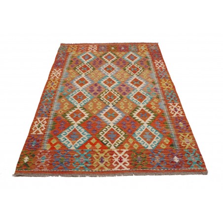 Tappeto Kilim Afghanistan arancione verde 127x194