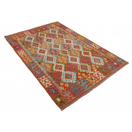 Tappeto Kilim Afghanistan arancione verde 127x194