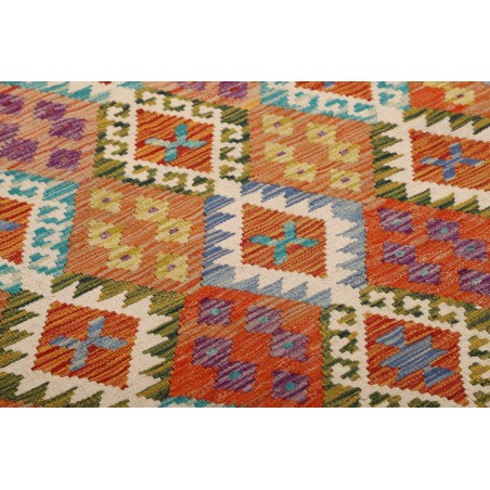 Tappeto Kilim Afghanistan arancione verde 127x194