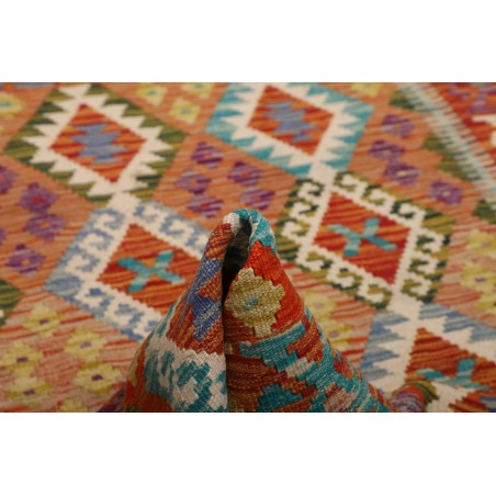 Tappeto Kilim Afghanistan arancione verde 127x194