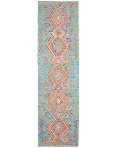 Tappeto Kilim Afghanistan azzurro marrone 82x300