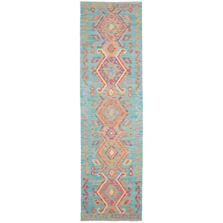 Tappeto Kilim Afghanistan azzurro marrone 82x300