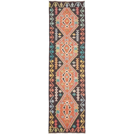 Tappeto Kilim Afghanistan marrone grigio 76x291