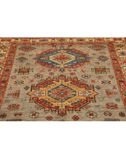 Tappeto Kazak Fine Pakistan marrone grigio 150x202