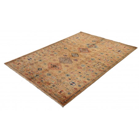 Tappeto Kazak Fine Pakistan arancione bianco 149x205