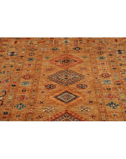 Tappeto Kazak Fine Pakistan arancione bianco 149x205