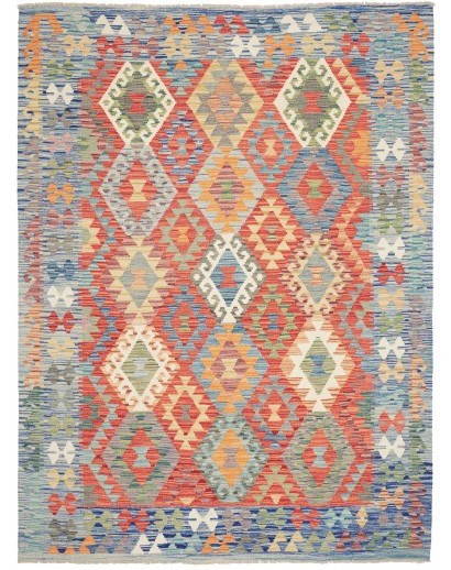 Tappeto Kilim Afghanistan marrone blu 182x243