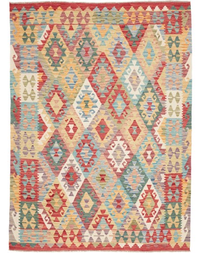 Tappeto Kilim Afghanistan marrone rosso 174x223
