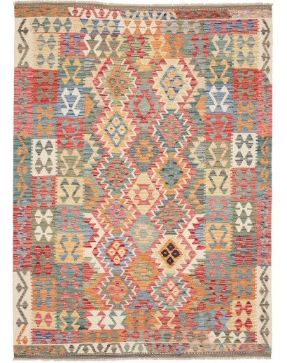 Tappeto Kilim Afghanistan marrone giallo 171x237