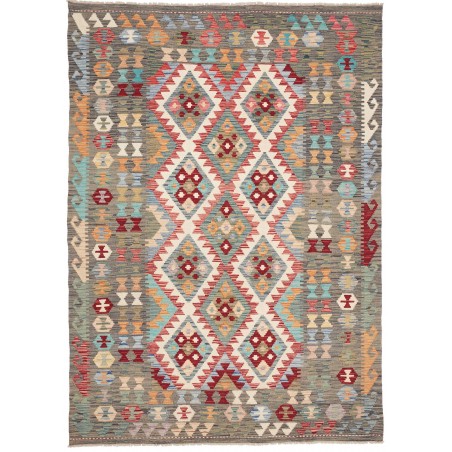Tappeto Kilim Afghanistan marrone bianco 172x241