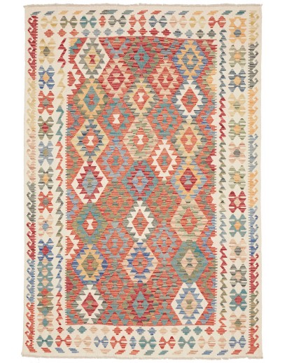 Tappeto Kilim Afghanistan marrone azzurro 164x243