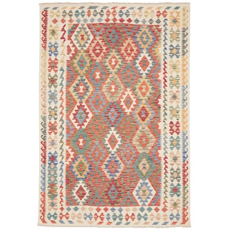 Tappeto Kilim Afghanistan marrone azzurro 164x243
