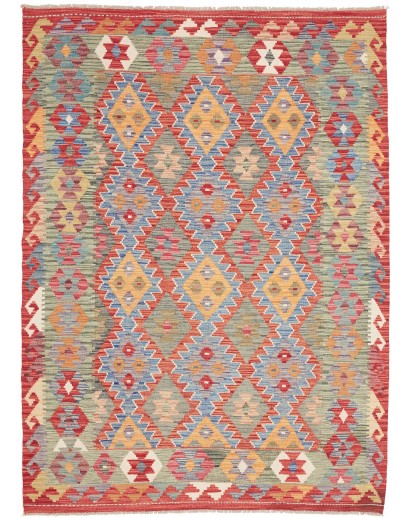 Tappeto Kilim Afghanistan marrone azzurro 170x234
