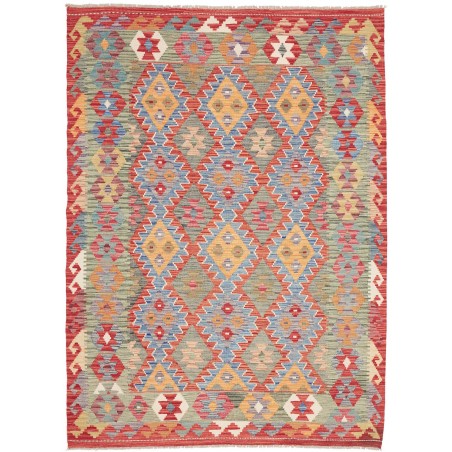 Tappeto Kilim Afghanistan marrone azzurro 170x234