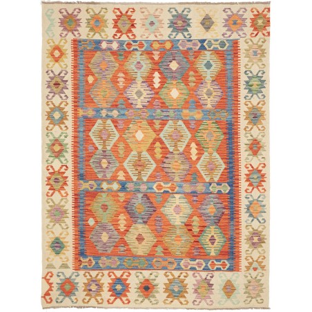 Tappeto Kilim Afghanistan marrone azzurro 178x243