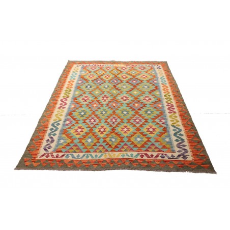 Tappeto Kilim Afghanistan bianco arancione 156x198