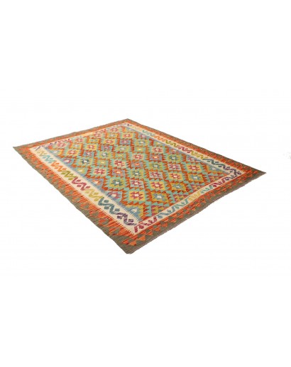 Tappeto Kilim Afghanistan bianco arancione 156x198