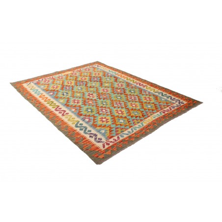 Tappeto Kilim Afghanistan bianco arancione 156x198