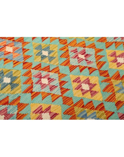 Tappeto Kilim Afghanistan bianco arancione 156x198