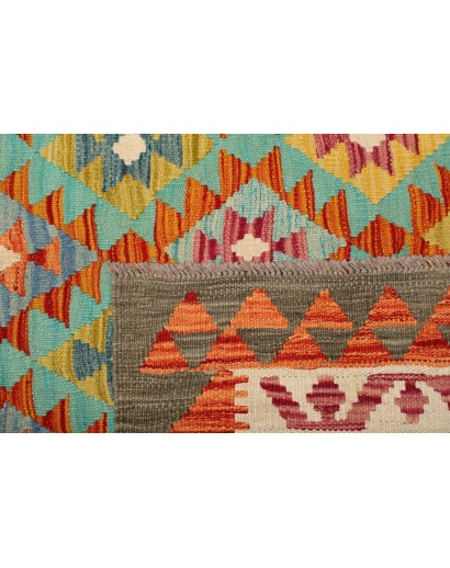 Tappeto Kilim Afghanistan bianco arancione 156x198