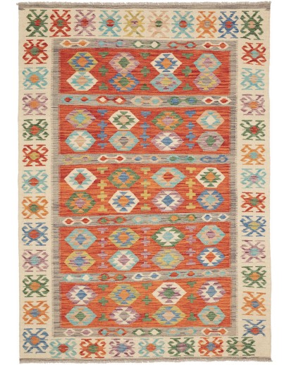 Tappeto Kilim Afghanistan marrone rosso 172x248