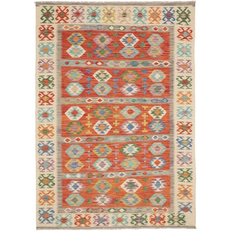 Tappeto Kilim Afghanistan marrone rosso 172x248