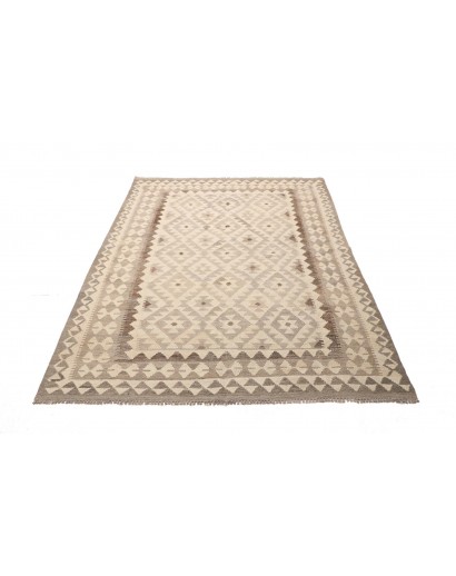 Tappeto Kilim Afghanistan beige bianco 154x210