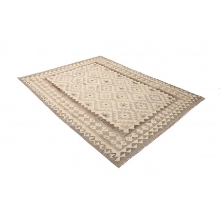 Tappeto Kilim Afghanistan beige bianco 154x210